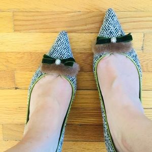 Coach Mink Trim Tweed Kitten Heel 🐻